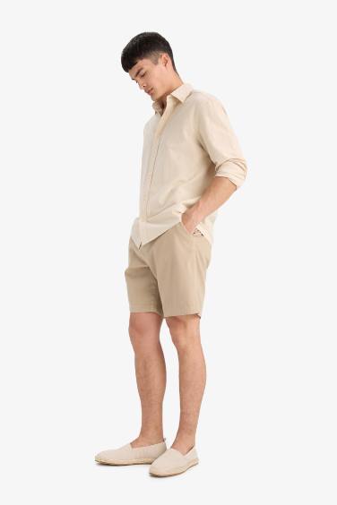 Regular Fit Textured Bermuda Shorts