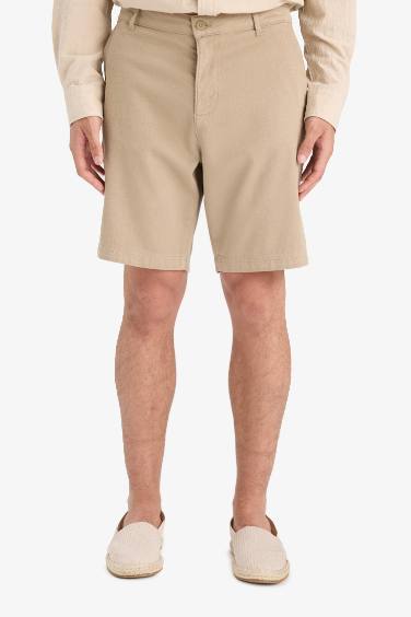 Regular Fit Textured Bermuda Shorts