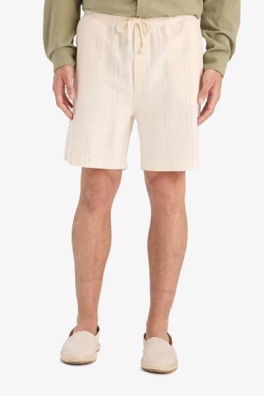 Regular Fit Textured Bermuda Shorts