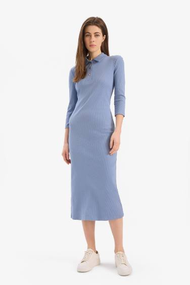 Bodycon Polo Collar Camisole Midi Dress