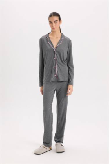 Pijama Takımı Regular Fit Uzun Kollu Üst Uzun Alt