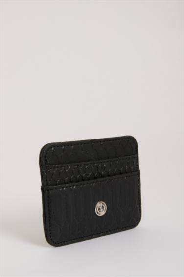 Woman Animal Faux Leather Business Card Wallet