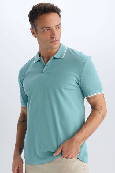 Regular Fit Basic Düz Polo Tişört