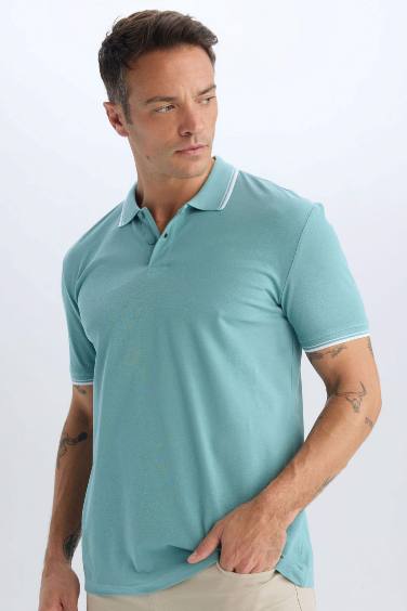 Regular Fit Basic Düz Polo Tişört