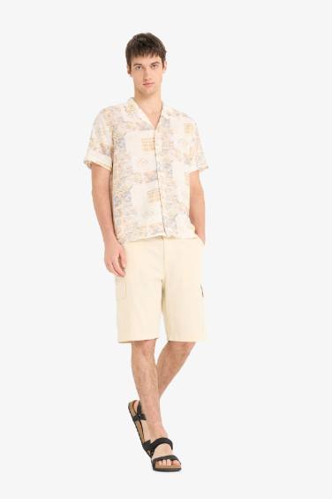 Regular Fit Apache Neck Short Sleeve Shirt