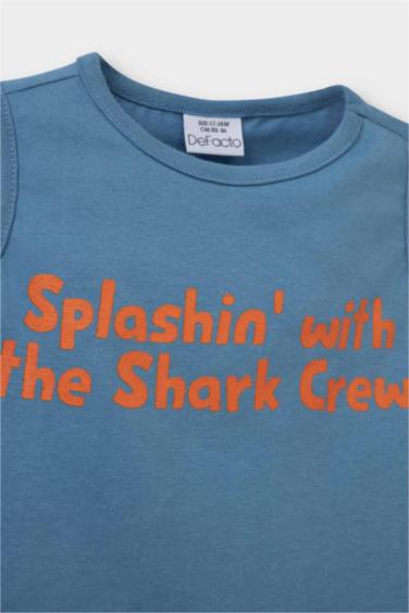 Baby Boy Crew Neck Animal Patterned 2 Piece Undershirt