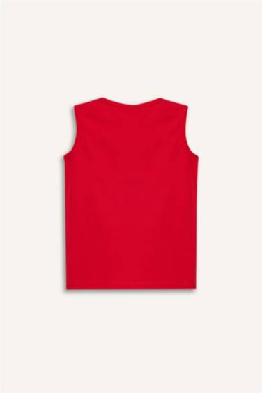 Baby Boy Crew Neck Slogan Printed Tank Top