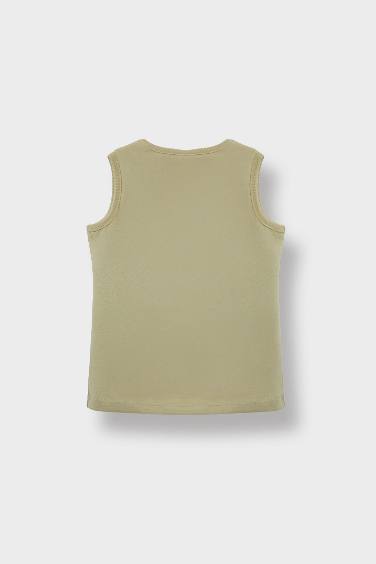 Baby Boy Crew Neck Palm Patterned T-Shirt