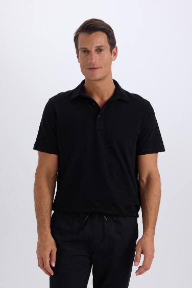 Regular Fit Cotton Short Sleeve Basic Polo T-Shirt