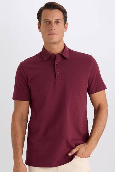 Regular Fit Cotton Short Sleeve Basic Polo T-Shirt