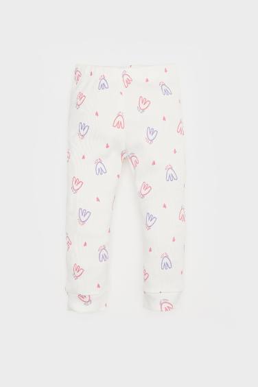 Baby Girl Floral Ribbed Camisole Snap Body Bottom 2 Piece Set