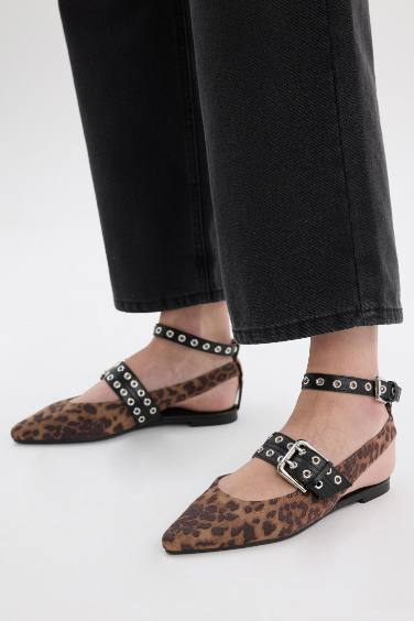 Woman Faux Leather Ballerina Flat Shoes