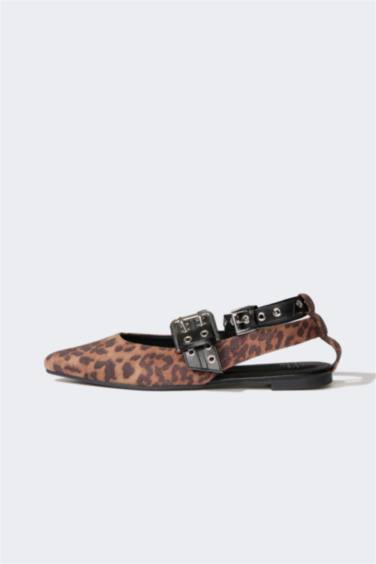 Woman Faux Leather Ballerina Flat Shoes