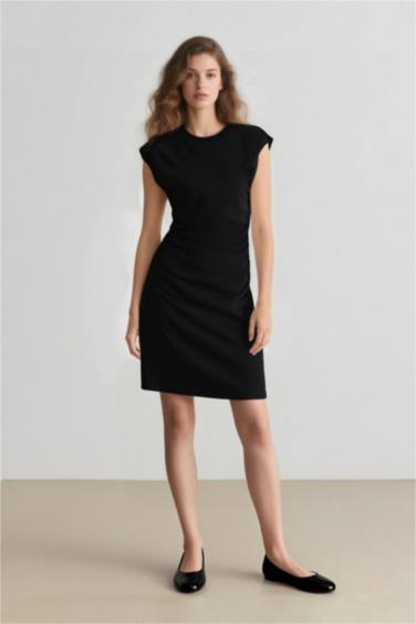 Bodycon Crew Neck Ribana Mini Dress