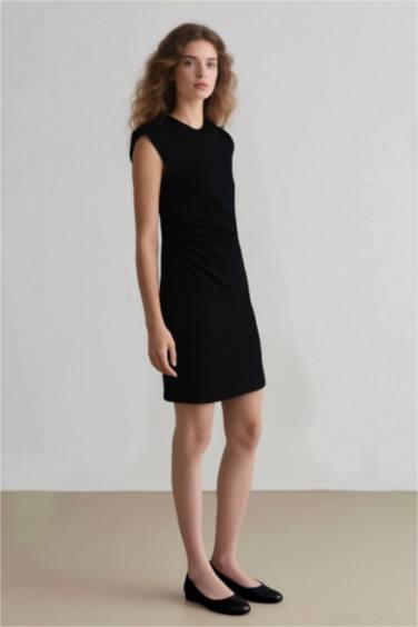 Bodycon Crew Neck Ribana Mini Dress