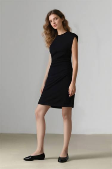 Bodycon Crew Neck Ribana Mini Dress