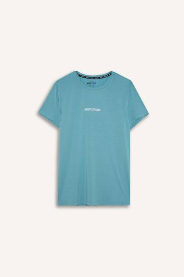 T-shirt de sport slim à col rond et manches courtes de DeFactoFit