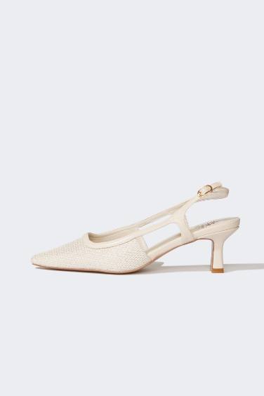 Woman High Sole Faux Leather Heeled Sandals