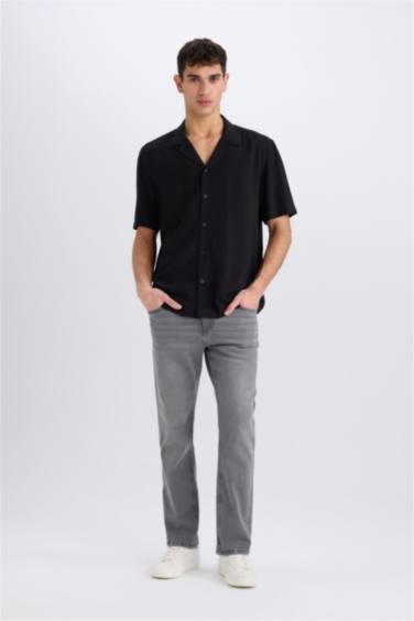 Regular Fit Apache Neck Short Sleeve Shirt