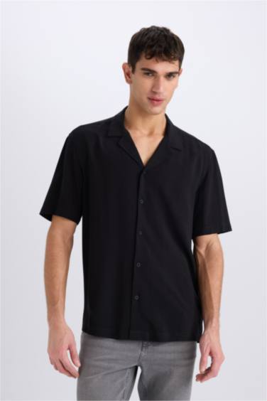 Regular Fit Apache Neck Short Sleeve Shirt