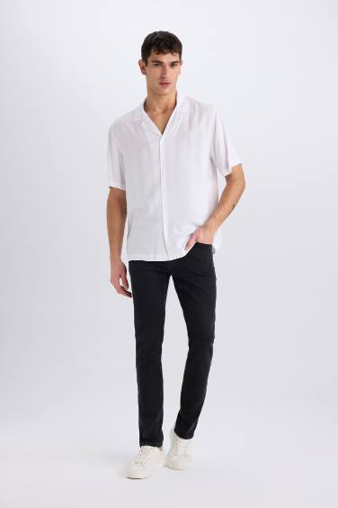 Regular Fit Apache Neck Short Sleeve Shirt