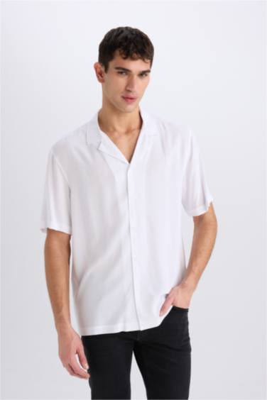 Regular Fit Apache Neck Short Sleeve Shirt