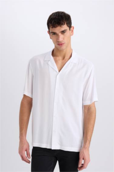 Regular Fit Apache Neck Short Sleeve Shirt