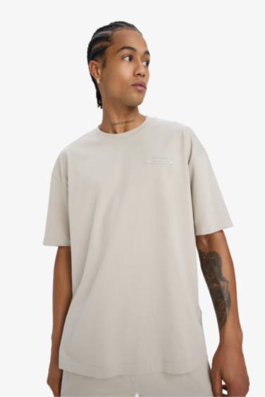 DeFactoFit оверсайз футболка с круглым вырезом с рисунком, короткий рукав