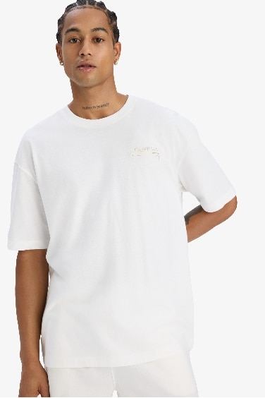 DeFactoFit Oversize Fit Printed Sports T-Shirt