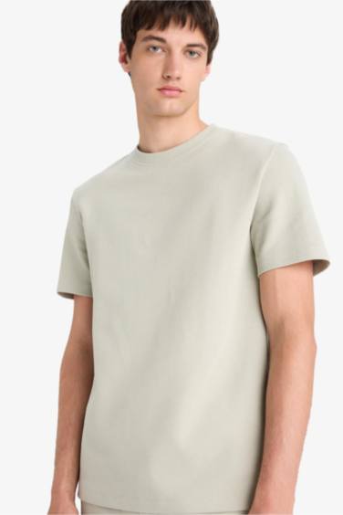 Regular Fit Crew Neck Basic Heavy Fabric T-Shirt