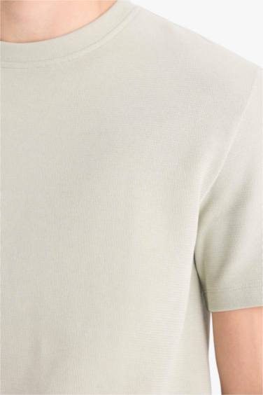 Regular Fit Crew Neck Basic Heavy Fabric T-Shirt