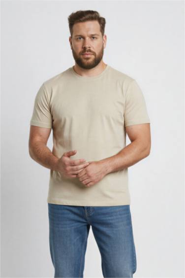 T-shirt 100% coton à col rond et manches courtes tissu épais