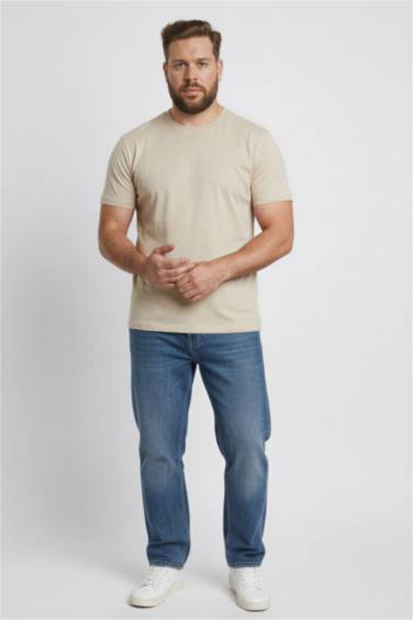 T-shirt 100% coton à col rond et manches courtes tissu épais