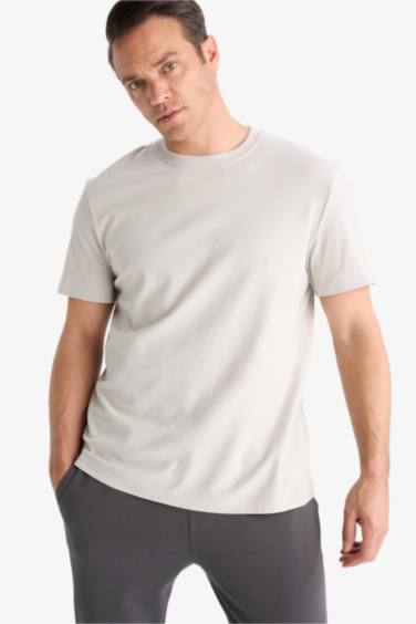 Cotton Regular Fit Crew Neck Heavy Fabric T-Shirt