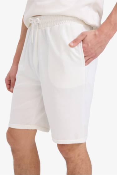 Regular Fit Textured Basic Bermuda Shorts