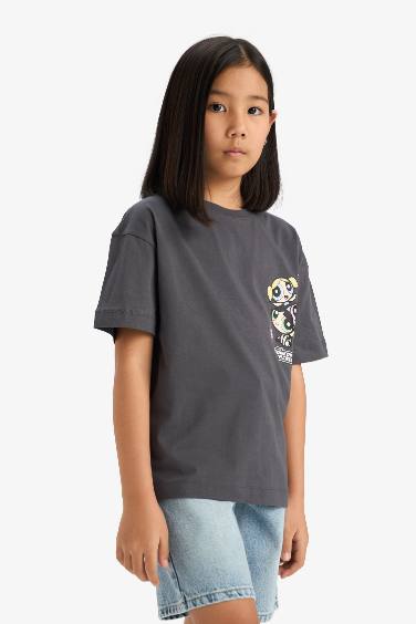 Girl PowerPuff Girls Oversize Fit Crew Neck T-Shirt