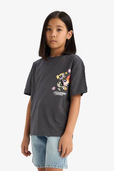 Girl PowerPuff Girls Oversize Fit Crew Neck T-Shirt