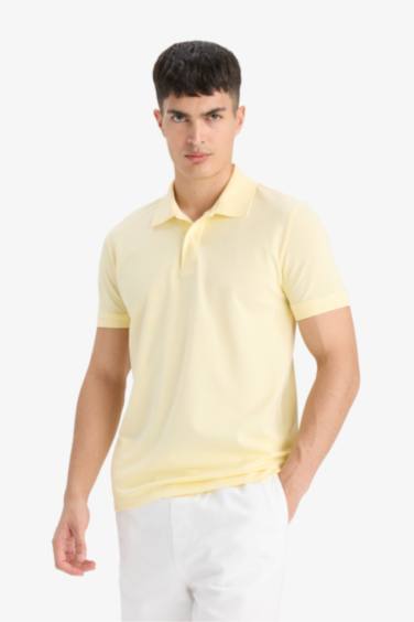 Cotton Slim Fit Short Sleeve Pique Polo T-Shirt