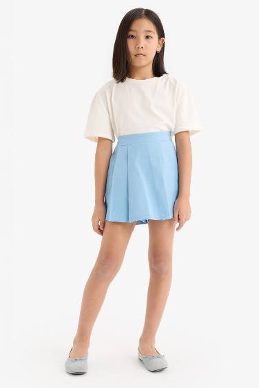 Girl Gabardine Pleated Skort