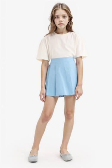Girl Gabardine Pleated Skort