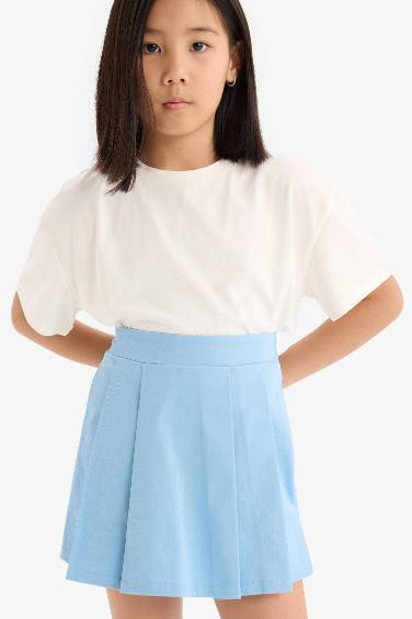 Girl Gabardine Pleated Skort