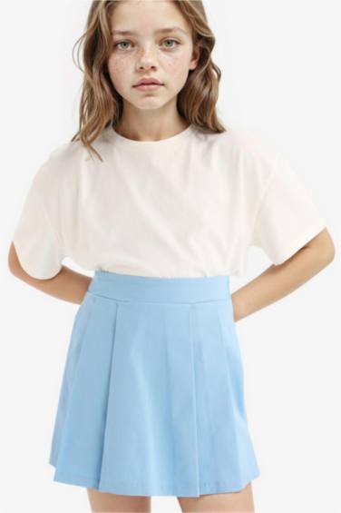 Girl Gabardine Pleated Skort