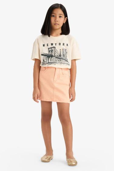 Girl Gabardine Standard Fit Skirt