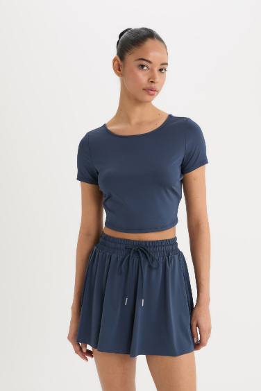 DeFactoFit Crew Neck Sports Crop Top