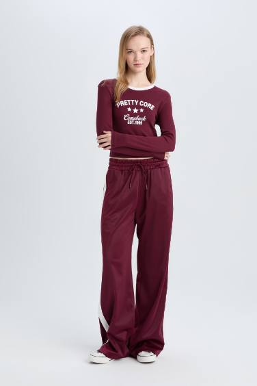 Wide Leg Elastic Waist Sweatpants