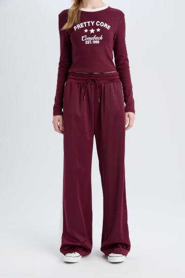 Coool Wide Leg Eşofman Altı Geniş Bol Paça Beli Lastikli Cepli Bağcıklı