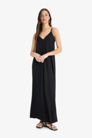 A Cut V Neck Modal Sleeveless Maxi Dress