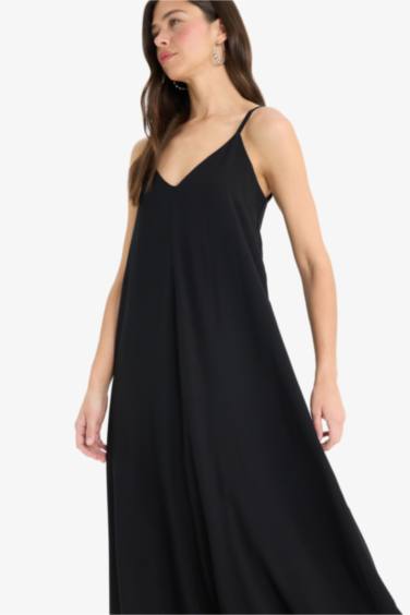 A Cut V Neck Modal Sleeveless Maxi Dress