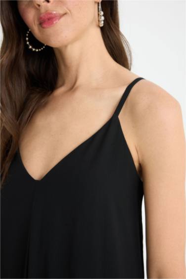 A Cut V Neck Modal Sleeveless Maxi Dress