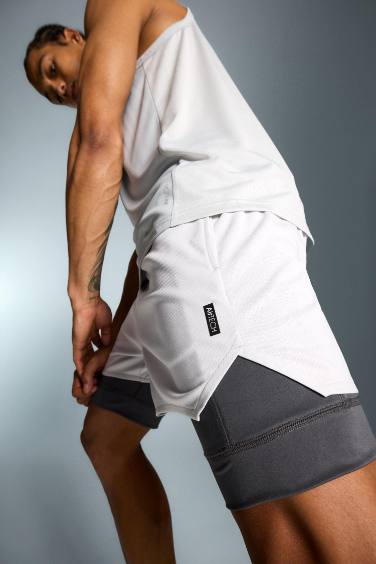 DeFactoFit Slim Fit Sports Cotton Shorts